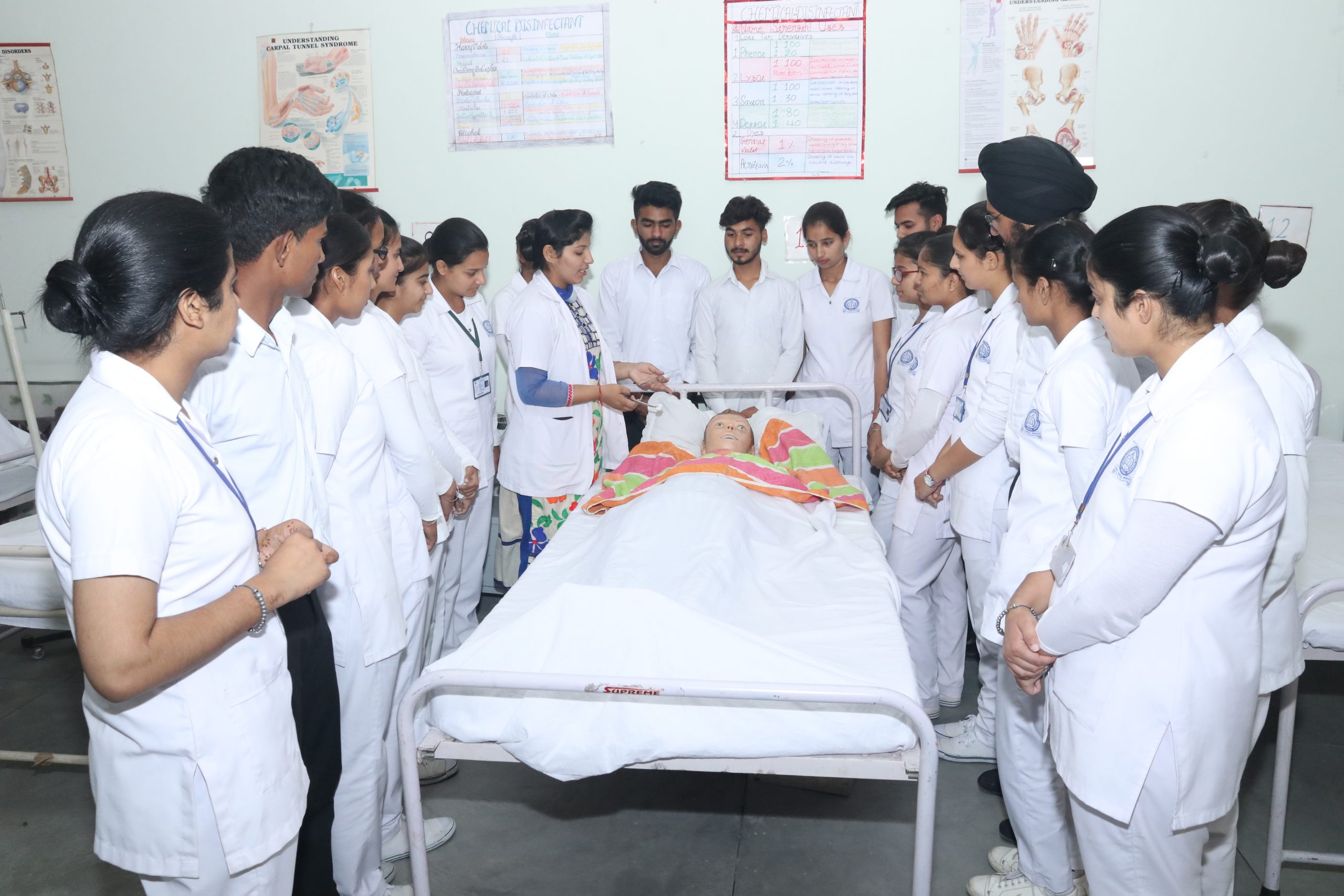 Nursing students practical training at LLR College